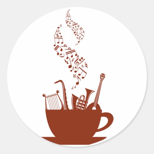 Muziekinstrumenten en noten Stickers (Voorkant)