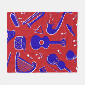 Muziekinstrumenten Fleece Deken (Voorkant (Horizontaal))