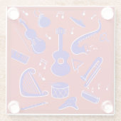 Muziekinstrumenten Glazen Onderzetter (Achterkant)