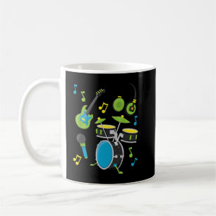 Muziekinstrumenten Guitar Drums Koffiemok