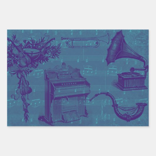  muziekinstrumenten inpakpapier vel (Voorkant 2)