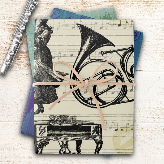 muziekinstrumenten inpakpapier vel