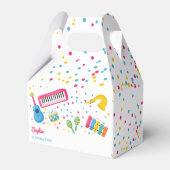 Muziekinstrumenten kinderen verjaardag bedankdoosjes (Achterkant)