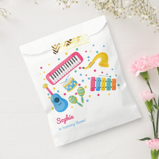 Muziekinstrumenten kinderen verjaardag bedankzakje (Gezegeld)