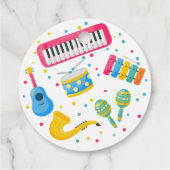 Muziekinstrumenten kinderen verjaardag dank u bedankjes labels (Achterkant)