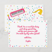 Muziekinstrumenten kinderen verjaardag dank u bedankkaart (Voorkant / Achterkant)