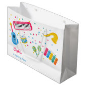 Muziekinstrumenten kinderen verjaardag groot cadeauzakje (Voorkant Gekanteld)