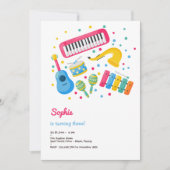 Muziekinstrumenten kinderen verjaardag kaart (Voorkant)