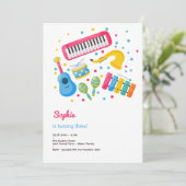 Muziekinstrumenten kinderen verjaardag kaart (Staand voorkant)