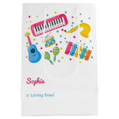 Muziekinstrumenten kinderen verjaardag medium cadeauzakje (Achterkant)