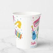 Muziekinstrumenten kinderen verjaardag papieren bekers (Rechts)