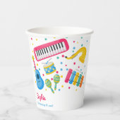Muziekinstrumenten kinderen verjaardag papieren bekers (Voorkant)