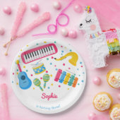 Muziekinstrumenten kinderen verjaardag papieren bordje (Feest)
