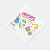 Muziekinstrumenten kinderen verjaardag servet (Hoek)