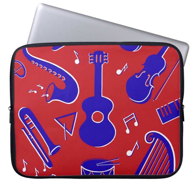 Muziekinstrumenten Laptop Sleeve (Voorkant)
