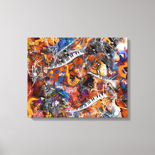 Muziekinstrumenten met Abstracte Splatter Juleez Canvas Afdruk (Voorkant)