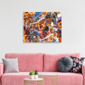 Muziekinstrumenten met Abstracte Splatter Juleez Canvas Afdruk (Insitu (Woonkamer))