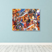 Muziekinstrumenten met Abstracte Splatter Juleez Canvas Afdruk (Insitu (Houten vloer))