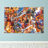 Muziekinstrumenten met Abstracte Splatter Juleez Canvas Afdruk (Insitu (Houten vloer))