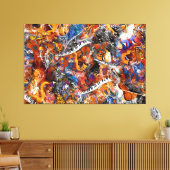 Muziekinstrumenten met Abstracte Splatter Juleez Canvas Afdruk (Insitu (Woonkamer))
