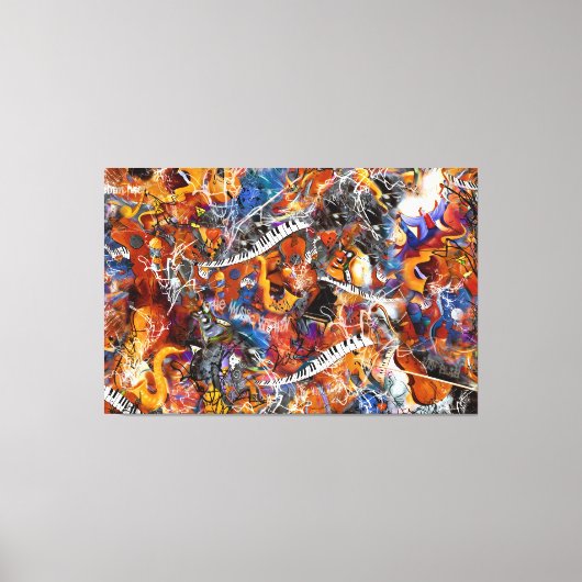 Muziekinstrumenten met Abstracte Splatter Juleez Canvas Afdruk (Voorkant)