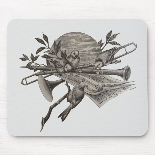  muziekinstrumenten met muzikale band muismat (Voorkant)