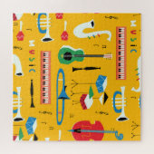 Muziekinstrumenten: Mid Century Yellow Legpuzzel (Horizontaal)