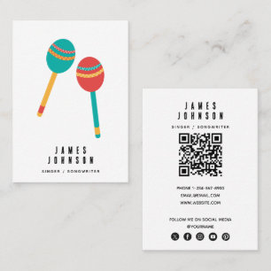 Muziekinstrumenten Muziek Maracas Zanger Muzikant Visitekaartje