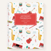 Muziekinstrumenten Muziek Thema Schoolvak Notitieboek (Voorkant)