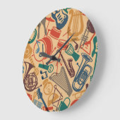 Muziekinstrumenten  naadloze achtergrond grote klok (Hoek)