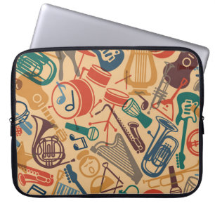 Muziekinstrumenten  naadloze achtergrond laptop sleeve