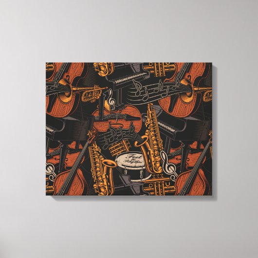Muziekinstrumenten overal canvas afdruk (Voorkant)