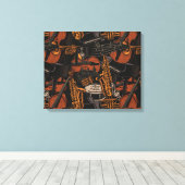Muziekinstrumenten overal canvas afdruk (Insitu (Houten vloer))