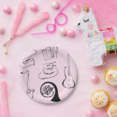 Muziekinstrumenten Papieren Bordje (Feest)