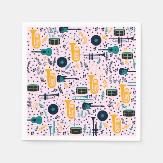 Muziekinstrumenten Papieren servetten (Voorkant)