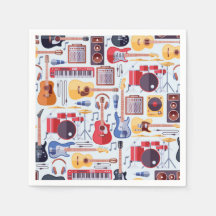 Muziekinstrumenten Papieren servetten, Muziekuitno
