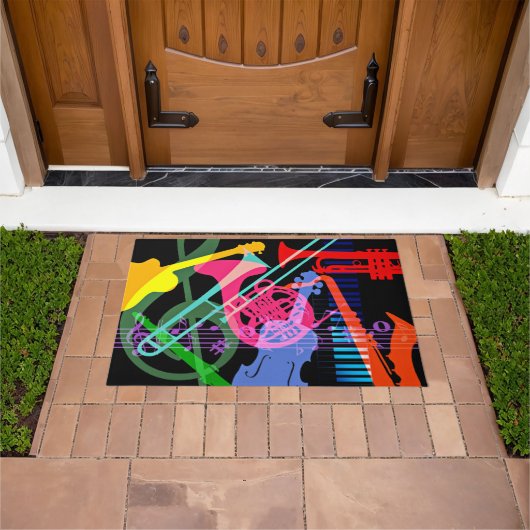 Muziekinstrumenten Pop Art Design Deurmat (Buiten)