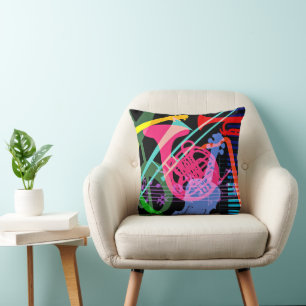Muziekinstrumenten Pop Art Design Kussen