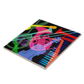 Muziekinstrumenten Pop Art Design Tegeltje (Zijkant)
