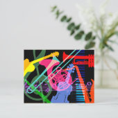 Muziekinstrumenten Pop Kunstontwerp Briefkaart (Staand voorkant)
