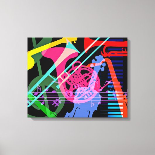 Muziekinstrumenten Pop Kunstontwerp Canvas Afdruk (Voorkant)
