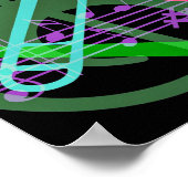 Muziekinstrumenten Pop Kunstontwerp Poster (Hoek)