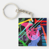 Muziekinstrumenten Pop Kunstontwerp Sleutelhanger (Voorkant)