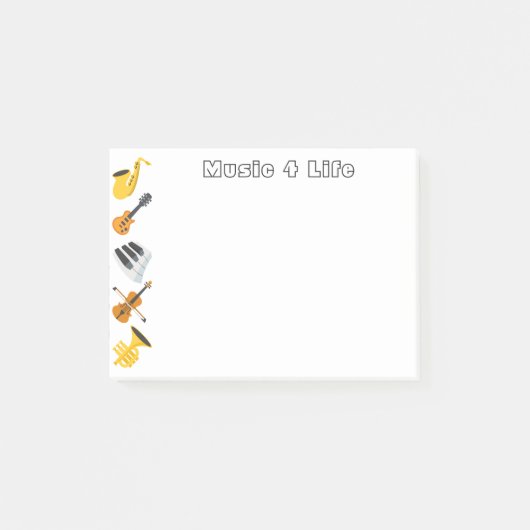 Muziekinstrumenten Post-it® Notes (Voorkant)