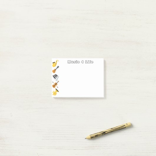 Muziekinstrumenten Post-it® Notes (Op bureau)