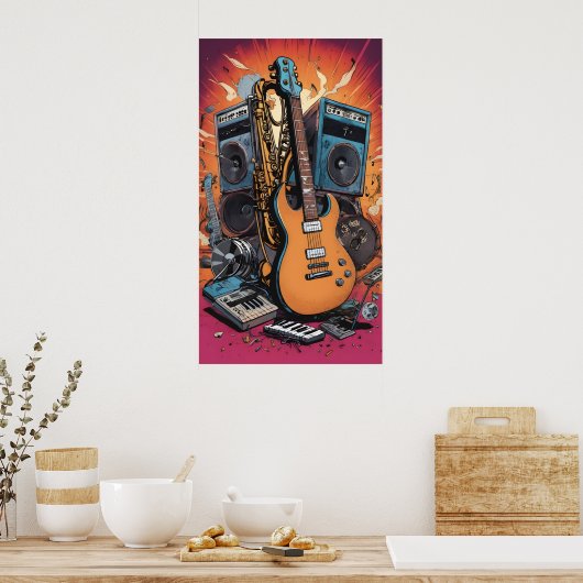 Muziekinstrumenten Poster (Keuken)