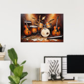 Muziekinstrumenten Poster (Thuiskantoor)