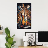 Muziekinstrumenten Poster (Thuiskantoor)