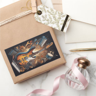 Muziekinstrumenten Rechthoekige Sticker