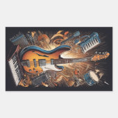 Muziekinstrumenten Rechthoekige Sticker (Voorkant)